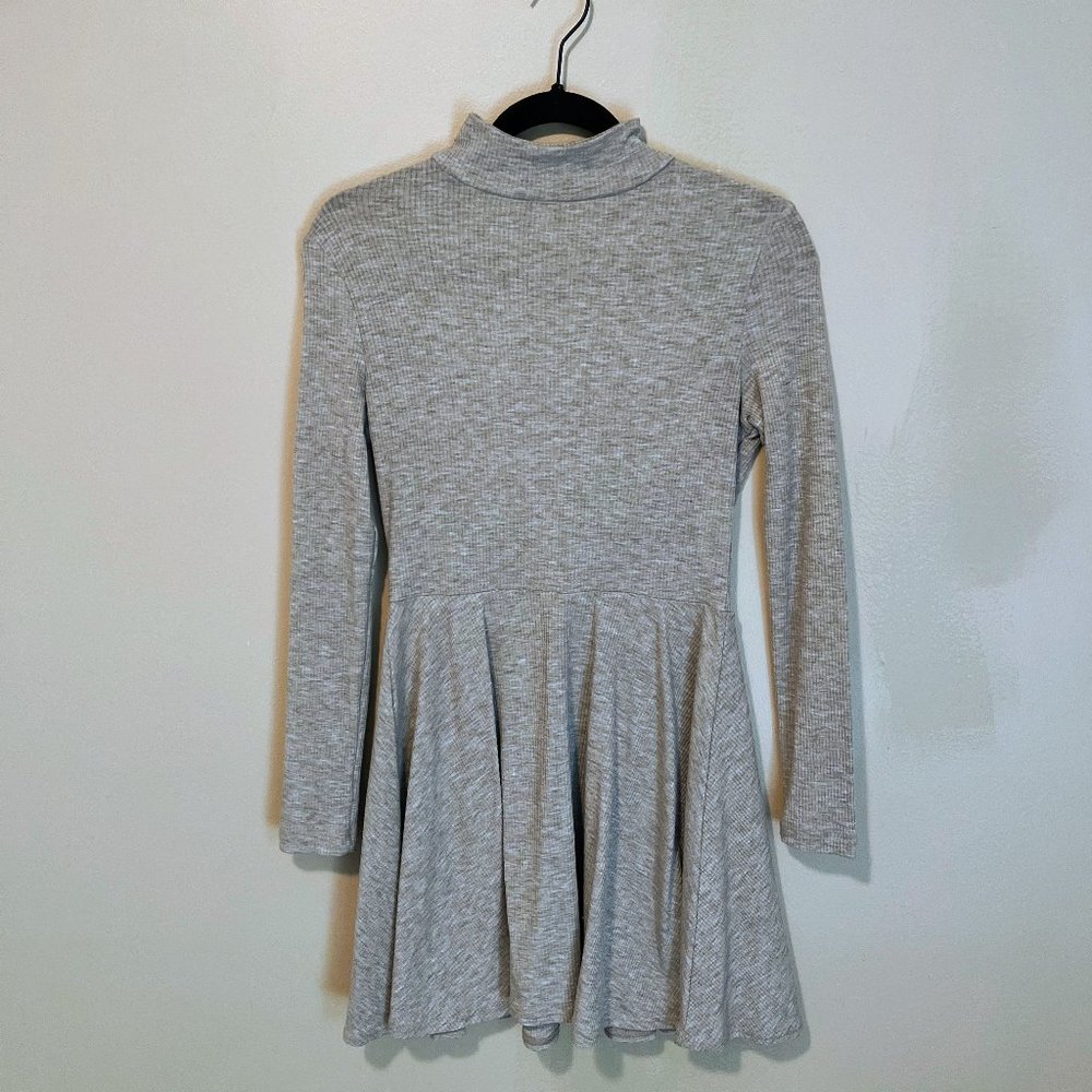 Collusion Open-Backed Mockneck Flare Dress - Grey